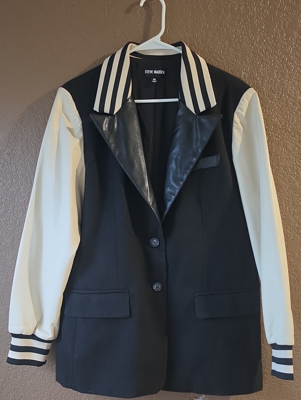 Steve Madden Women's Varsity Hybrid Blazer Jacket.
